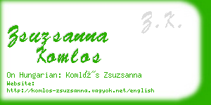 zsuzsanna komlos business card